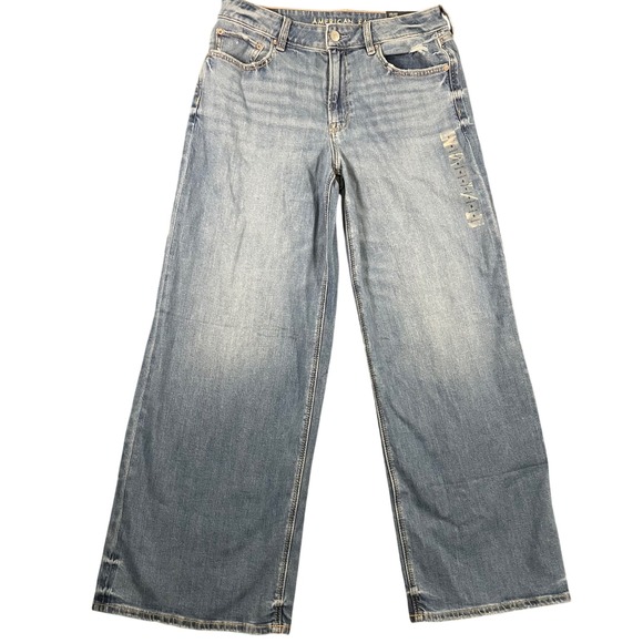 American Eagle Outfitters Denim - NWT American Eagle Women's Jeans Low-Rise Baggy Wide Leg Size 8R Distressed